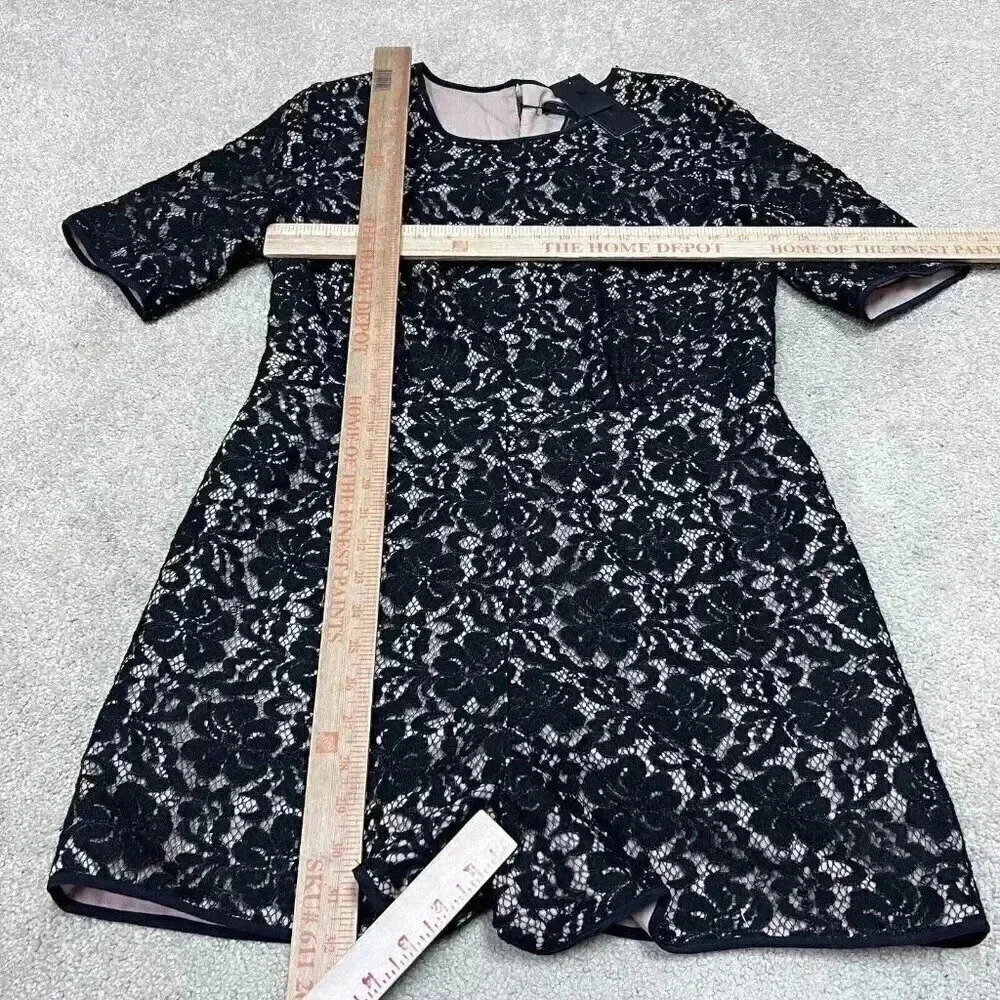 BCBGMAXAZRIA Romper Haile Women’s Black Short Sleeve Size Medium NWT - Picture 2 of 11